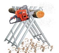 Chevalet de sciage pour tronçonneuse pliable en métal Chevalet de sciage pour bois jusqu'à 100 kg Chevalet de travail pour bois