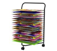 Chevalet de séchage à l'air Libre, séchoir à Tableaux avec 16 étagères Amovibles, Organisateur de Rangement à roulettes pour salles de t ateliers d'art