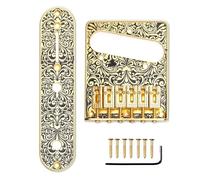 Chevalet de selle à 6 cordes et plaque de commande en métal gravé pour guitares électriques Accessoires Pièces d'instruments