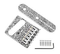 Chevalet de selle à 6 cordes et plaque de commande en métal gravé pour guitares électriques Accessoires Pièces d'instruments