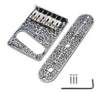 Chevalet de selle à 6 cordes et plaque de commande en métal gravé pour guitares électriques Accessoires Cordes