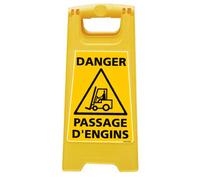 Chevalet de signalisation - Danger - Passage d'Engins - Dimensions 600x300mm
