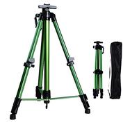 Chevalet De Studio Portable Robuste Et Durable, Réglable De 54 À 160 Cm, Avec Trépied Pour Toiles, Affiches Et Panneaux, Idéal Pour Le Dessin Et La Peinture. Sac De Transport Inclus. Noir Et Vert.