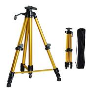 Chevalet De Studio Portable Robuste Et Durable, Réglable De 54 À 160 Cm, Avec Trépied Pour Toiles, Affiches Et Panneaux, Idéal Pour Le Dessin Et La Peinture. Sac De Transport Inclus. Noir Et Or.