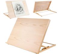 Chevalet de table A2 - Planche à dessin - 5 angles différents - Chevalet de travail - 65 x 51 cm - En bois de hêtre - Planche à esquisse pliable et portable - Pour peinture, art et artisanat