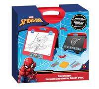 Chevalet de table double face Spiderman 2 en 1 | Ensemble de tableau blanc et tableau noir pour enfants | Planche à dessin, écriture et apprentissage | Jouet créatif portable, pliable et facile à