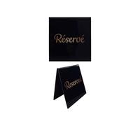 Chevalet de table en PVC noir Réservé - Reserved dimensions 10 x 10 cm - Lot de 10
