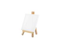 Chevalet de Table Ensemble de Mini planches en toile et chevalet bois, 12/24 pièces, fournitures papeterie for artiste artistique, for la maison, l'école, bricolage, dessin, peinture(10x10cm 24Pcs)