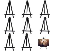 Chevalet de Table Miniature en Bois Naturel - 8 Pièces, 16x9 cm, Léger, Portable, Antidérapant, Réglable, Idéal pour Dessin, Peinture et Photos - Accessoire Artistique