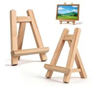 Chevalet de Table,Regerly Lot de 2 Mini Chevalets Bois(15 x 20 cm) Chevalet Peinture Portable Pliable Triangle Petit Chevalets de Table pour la Peinture le Dessin Affichage de Photos