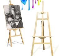 Chevalet en bois 150 cm pour peinture d'art et publicité extérieure, support sur toile, chevalet à trois pieds, réglable pour mariage, événements, peinture d'art, exposition, publicité extérieure