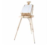 Artina chevalet en bois réglable à 90° pour toile jusqu'à 100cm | Hauteur 180cm table avec malette dessin facile à transporter grand inclinaison peintre peinture artiste Madrid