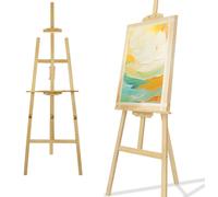 Chevalet en bois pour peinture d'art, grand format 150 cm, toiles jusqu'à 116 cm, réglable en bois, chevalet d'art, chevalet de champ, chevalet de champ, chevalet sur pied, pour enfants et adultes