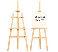 Chevalet en bois - Support toile réglable en hauteur pour peinture atelier mariage & plan de table - chevalets enfants adultes pliable trépied présentation bois 175 cm