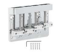 Chevalet et cordier pour basse électrique 4 cordes, chevalet à selles fixes avec plaque de base épaissie, selles à tige ronde réglables pour basses P et J, livré avec une rgent)