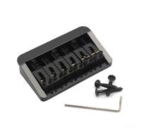 Chevalet fixe à 6 cordes en alliage de zinc pour guitare électrique 74 x 45 mm avec corps traversant, améliore le maintien et le ton, espacement des cordes de 10,6 mm pour un ajustement précis (noir)