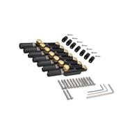 Chevalet Guitare Un Ensemble De 7 Chevalets Guitare En Acier Inoxydable Noir Avec Une Touche Forme D'éventail(7 Pieces-PRO)