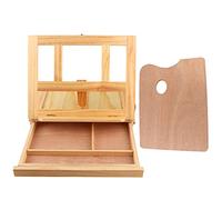 Chevalet Mariage Bois Petit Pliable, Tabletop avec Tiroir, Support Peinture Portable - Légèreté, Réglable en 5 Niveaux, Pratique pour Peintres et Présentations