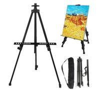 Chevalet Peinture Chevalet de croquis en métal réglable Portable, dessin de croquis for artiste, fournitures d'art, support pliable, étagère de voyage avec sac d'extérieur
