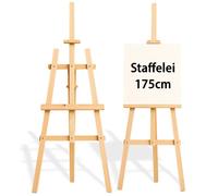 Chevalet peinture en bois massif de 175 cm - Chevalets pliables et réglables en hauteur avec support de tableau adaptés pour l'art
