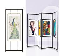 Chevalet portable avec roulettes - 3 pièces - Présentoir artistique pour signalisation de mariage et affiches - Support pliable pour panneau publicitaire (60 x 150 cm)