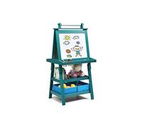 Costway Tableau Pour Enfants 3en1 - 2 Faces (Tableau Blanc Et Noir),Rouleau De Papier (Papier Inclus), 2 Etagères Et 2 Bac De Stocka