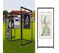 Chevalet réglable pour panneaux et panneaux d'affichage - Présentoir multi-plis pour affiches, toiles et œuvres d'art - Support de photographie (3 pièces, 100 x 220 cm)