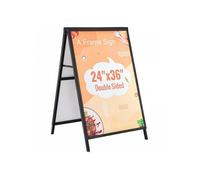 Chevalet Stop-Trottoir Affichage Double-Face 91x61 cm Porte-Affiche Stop Trottoir en Acier Panneau Publicitaire Trottoir Pliable