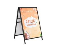 VEVOR Chevalet Stop-Trottoir Affichage Double-Face 91x61 cm Porte-Affiche Stop Trottoir en Acier Panneau Publicitaire Trottoir Pliable et Portable Étanche pour Bars Restaurants Expositions Extérieur