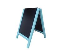 Chevalet stop trottoir avec 2 ardoises amovibles cadre bois bleu ciel dimensions 90 x 58 cm