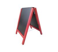 Chevalet stop trottoir avec 2 ardoises amovibles cadre bois rouge garance dimensions 90 x 58 cm