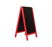 Chevalet stop trottoir avec 2 ardoises amovibles cadre bois rouge vin dimensions 117 x 60 cm - Fabrication Française