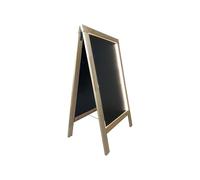 Chevalet stop trottoir bois brut de dimensions 127 x 75 cm avec éclairage LED