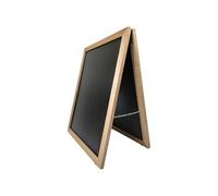 Chevalet stop trottoir sur patins avec cadre bois couleur miel de dimensions 85 x 65 cm