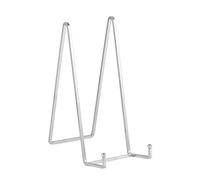Chevalet Support Presentoir Porte Assiette - Grand Support Assiette Decorative - Metal Support Cadre Photo de Table - Présentoir pour Collection | Plaque | Livre Cuisine - Argent - 2 Pièces - 25,6 cm