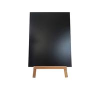 Chevalet trépied en bois brut avec ardoise double face de dimensions 80 x 60 cm