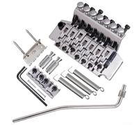 Chevalet vibrato pour guitare électrique à 7 cordes, double système de verrouillage en métal avec selle et plaque de tirage, conçu pour un verrouillage sécurisé des cordes et un réglage (argenté)