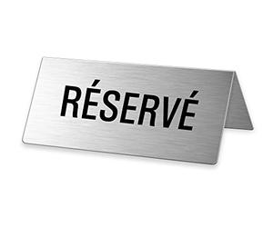 Chevalets de Table en Acier inox | 85x40 mm | Réservé | Lot de 5 | No.2686