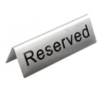 Chevalets de table en inox Olympia - Réservé - 120 x 38 x 35 mm - - Inox G