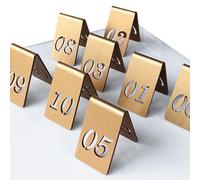 Chevalets De Table Numérotés En Acrylique, Restaurant Table Numéro Signe, Numéro De Table, Style Tente, Surface Avec Des Particules Dorées, pour Café, Bar, Restaurant, Hôtel - Acrylique(26-30,4*6.5cm)