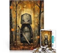 Chevalier à tête de Seau Puzzles pour Adultes 1000 pièces Jeu éducatif Défi Jouet Offrir en Cadeau à Toute la Famille 38x26cm
