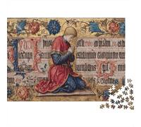 Chevalier agenouillé en prière 70x50cm/1000pcs Puzzle pour Adultes - Texte de Calligraphie Latine,Jouet De DIY