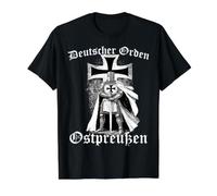 Chevalier Allemand Drapeau Hema Drapeau Buhurt Croix T-Shirt Graphique avec Valeur, Homme, Noir, XL