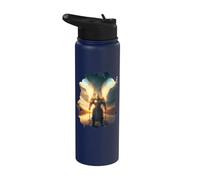 Chevalier avec une lance dans la réflexion de l'eau Stainless Steel Insulated Water Bottle