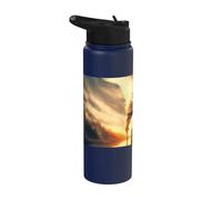 Chevalier avec une lance dans la réflexion de l'eau Stainless Steel Insulated Water Bottle