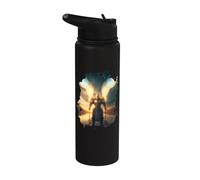 Chevalier avec une lance dans la réflexion de l'eau Stainless Steel Insulated Water Bottle