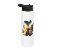 Chevalier avec une lance dans la réflexion de l'eau Stainless Steel Insulated Water Bottle