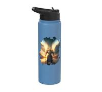 Chevalier avec une lance dans la réflexion de l'eau Stainless Steel Insulated Water Bottle