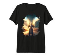 Chevalier avec Une Lance dans la réflexion de l'eau T-Shirt Haut de Gamme