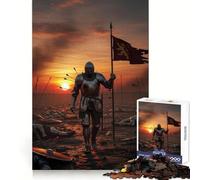 Chevalier blessé sur Le Champ de Bataille au Coucher du Soleil Puzzle de 1000 pièces pour Adolescents Clarté d'esprit, Divertissement paisible, Cadeau saisonnier idéal (38x52cm)